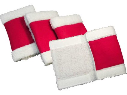 Bandáže vianočné Noël Equithème, 4 ks, red