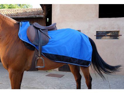 Deka bedrová Tyrex Equithème, s fleecom, nepremokavá, blue/black