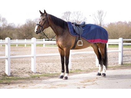 Deka bedrová Tyrex Equithème, s fleecom, nepremokavá, navy/burgundy