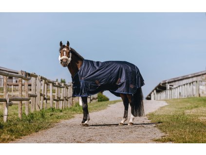 Deka výbehová Classic Equithème, s vyšším krkom, 50 g, navy