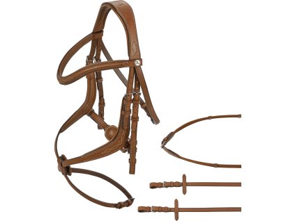 Uzdečka Take-Off Line MX BUSSE, hnedá