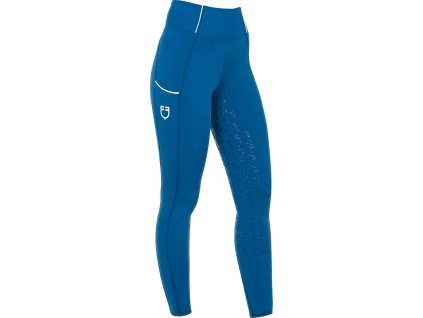 Legíny jazdecké Summer Equestro, s gripom, dámske, blue coral