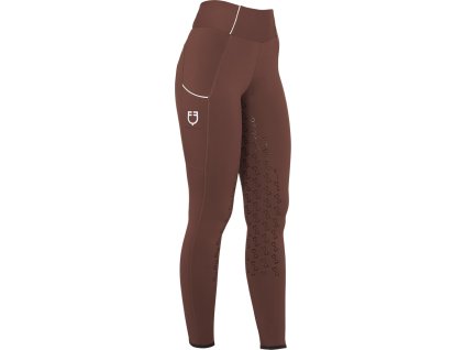 Legíny jazdecké Summer Equestro, s gripom, dámske, marron