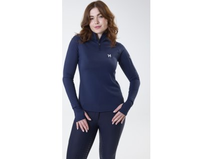 Tričko zimné Strive Horseware, so zipsom, dámske, core navy