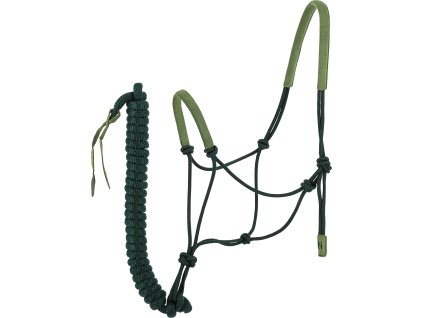 Set povrazovej ohlávky s vodíkom Suède Norton, dark green/light green