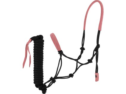 Set povrazovej ohlávky s vodítkom Suède Norton, black/pink