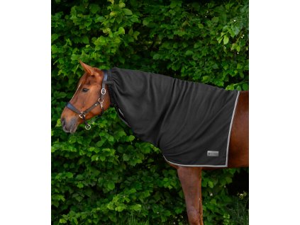 Krčný diel Economic Waldhausen, fleecový, čierny