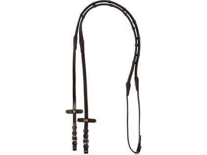 Oťaže gumové Eventa Equestro, tmavohnedé