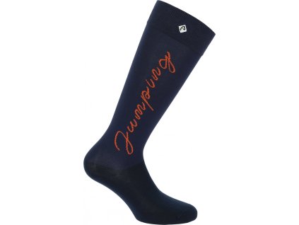Podkolienky Jumping Equithème, pár, navy/orange