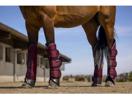 Chrániče prepravné Tyrex Equithème, 4 ks, burgundy