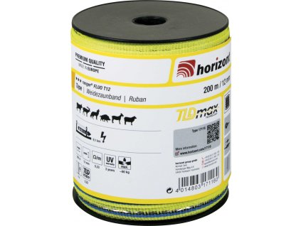 Páska k elektrickému ohradníku Ranger T12 Horizont, 200 m, 12 mm, neon yellow