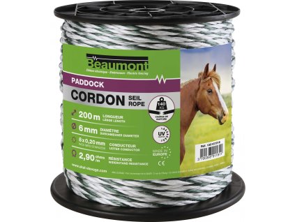 Lanko na elektrický ohradník Beaumont, 200 m, 6 mm, white/green