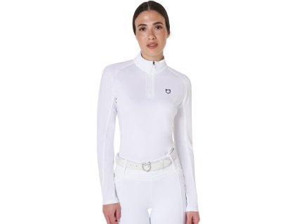 Tričko multifunkčné Base Layer Equestro, dámske, biele/čierne
