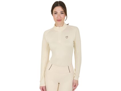 Tričko funkčné Base Layer Equestro, dámske, antique white/marron