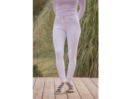 Rajtky jazdecké Sybille Penelope, s gripom na kolenách, dámske, biele