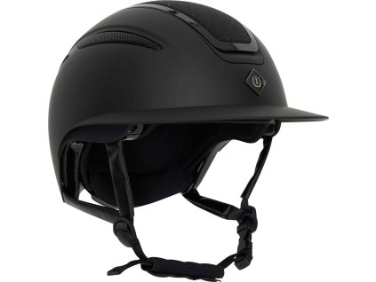 Prilba jazdecká Olania Deluxe Imperial Riding, širší šilt, black glitter
