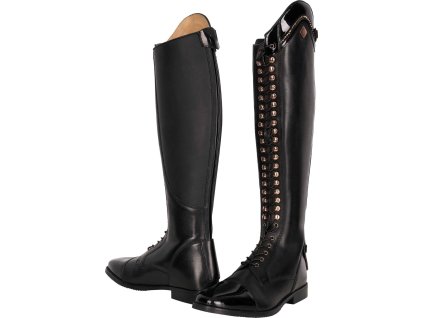 Čižmy jazdecké Olania Imperial Riding, štandardné lýtko, dámske, black lack/rose