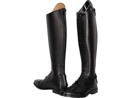 Čižmy jazdecké Olania Imperial Riding, štandardné lýtko/nízke, dámske, black lack/crystal