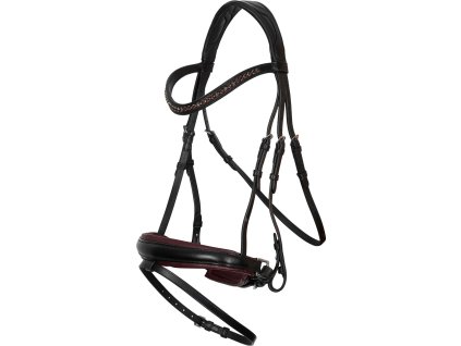 Uzdečka anatomická Fria Imperial Riding, burgundy