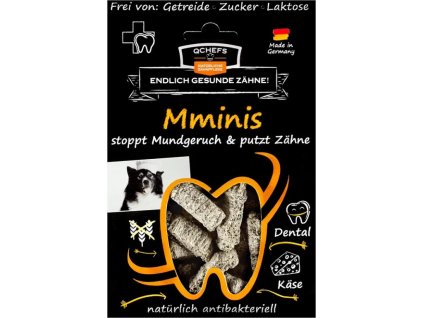 Tyčinky pre psov Mminis Q-Chefs, dentálne, 75 g