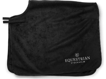 Deka bedrová Equestrian Stockholm, fleecová, čierna