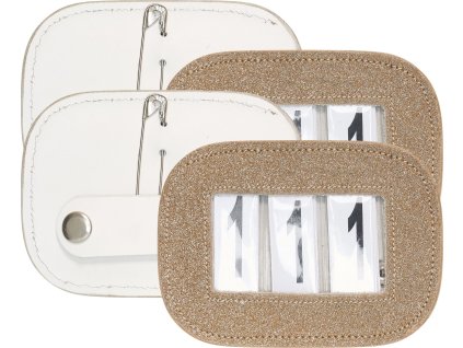 Číslo štartovné Glitter Square Imperial Riding, 2 ks, trojmiestne, gold