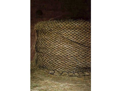 Sieť na seno Hippotonic, na guľaté balíky, 280×280 cm, oká 5x5 cm, čierna