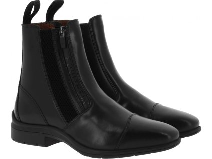 Perka kožené Sporty Equithème, so zipsom, pre dospelých, čierne