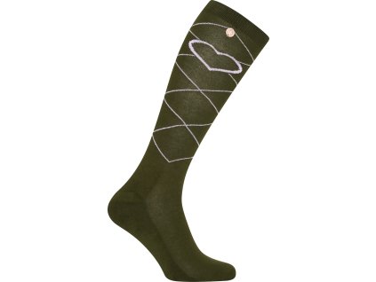 Podkolienky Heart Imperial Riding, pár, dark olive