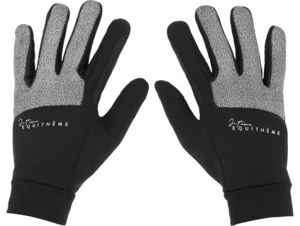 Rukavice jazdecké Juliette Je t'aime Equithème, zimné, noir/strass