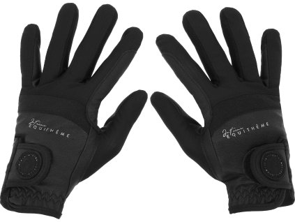Rukavice jazdecké Sarah Je t'aime Equithème, čierne