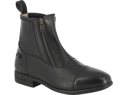 Perka kožené Double Zip Equithème, pre dospelých, čierne