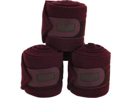 Bandáže Polo Equithème, 4 ks, 3 m, burgundy
