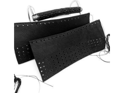 Poťah na zubadlo Fager, kožený, pár, čierny