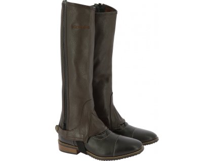 Minichapsy kožené Equithème, pre dospelých, hnedé