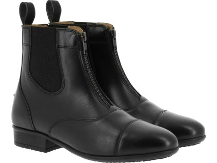 Perka kožené Chic Equithème, pre dospelých, čierne