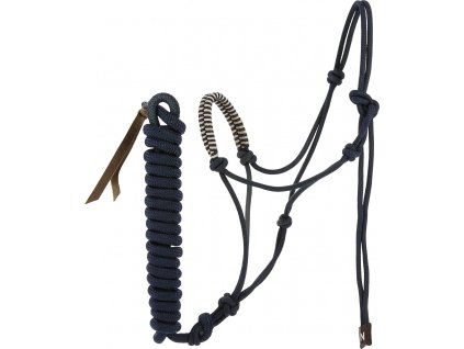 Ohlávka povrazová s vodítkom Deco Norton, navy blue/beige