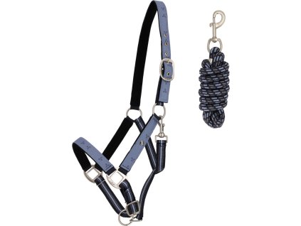 Set ohlávky s vodítkem QHP, misty blue