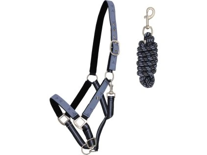 Set ohlávky s vodítkom QHP, misty blue