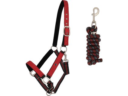 Set ohlávky s vodítkem QHP, sunset red