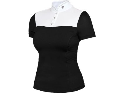 Tričko súťažné Black Edition Equestrian Stockholm, dámske, black/white