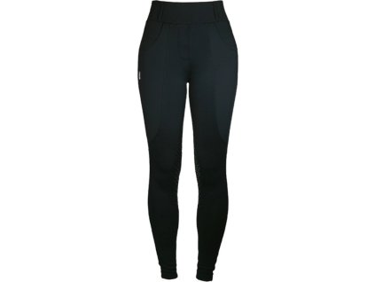 Legíny Compression Black Edition Equestrian Stockholm s gripom na kolenách, dámske, čierne