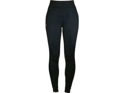 Legíny Compression Equestrian Stockholm, s gripom na kolenách, dámske, black/gold