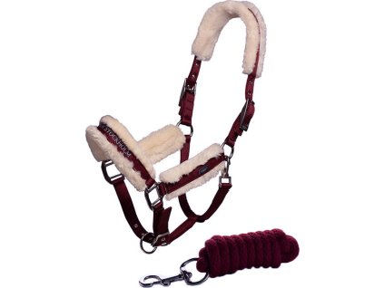 Set ohlávky s vodítkom Bordeaux Equestrian Stockholm, deep red
