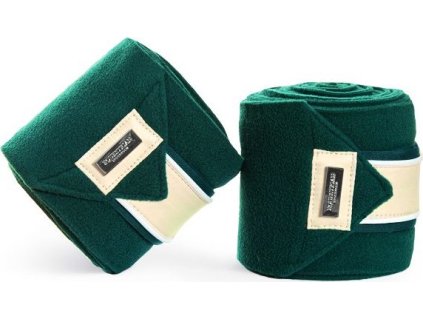 Bandáže fleecové Amazonite Equestrian Stockholm, 4 ks, 4 m, emerald green