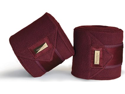 Bandáže fleecové New Maroon Equestrian Stockholm, 4 ks, 4 m, dark red