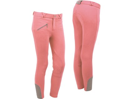 Rajtky Junior Q-essentials, s kolennými záplatami, detské, flamingo pink