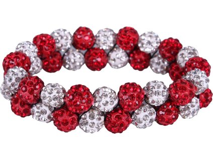 Gumička do vlasov Strass QHP, red/white
