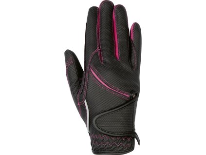 Rukavice jazdecké Fashion HKM, black/pink