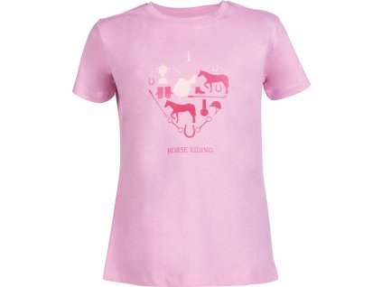 Tričko I love horse riding HKM, detské, pink